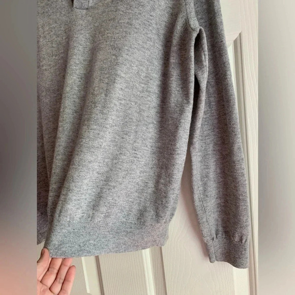 Express Men Merino Wool Blend Sweater Mock Neck Large Gray Preppy Academia - Picture 9 of 11